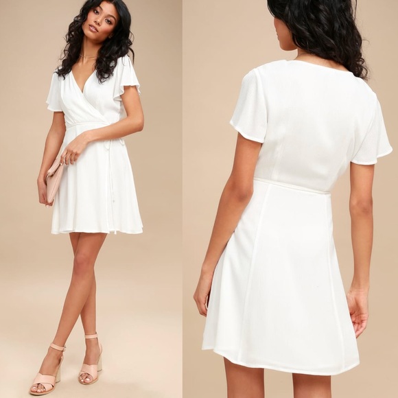 harbor point white wrap dress